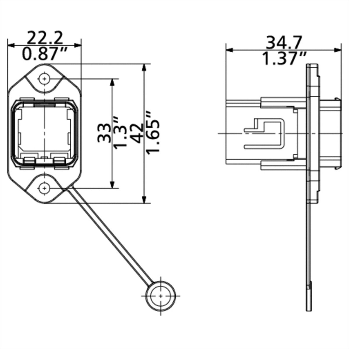 METZ CONNECT Industry IP67 V14 Einbaubuchse, Normbefestigung