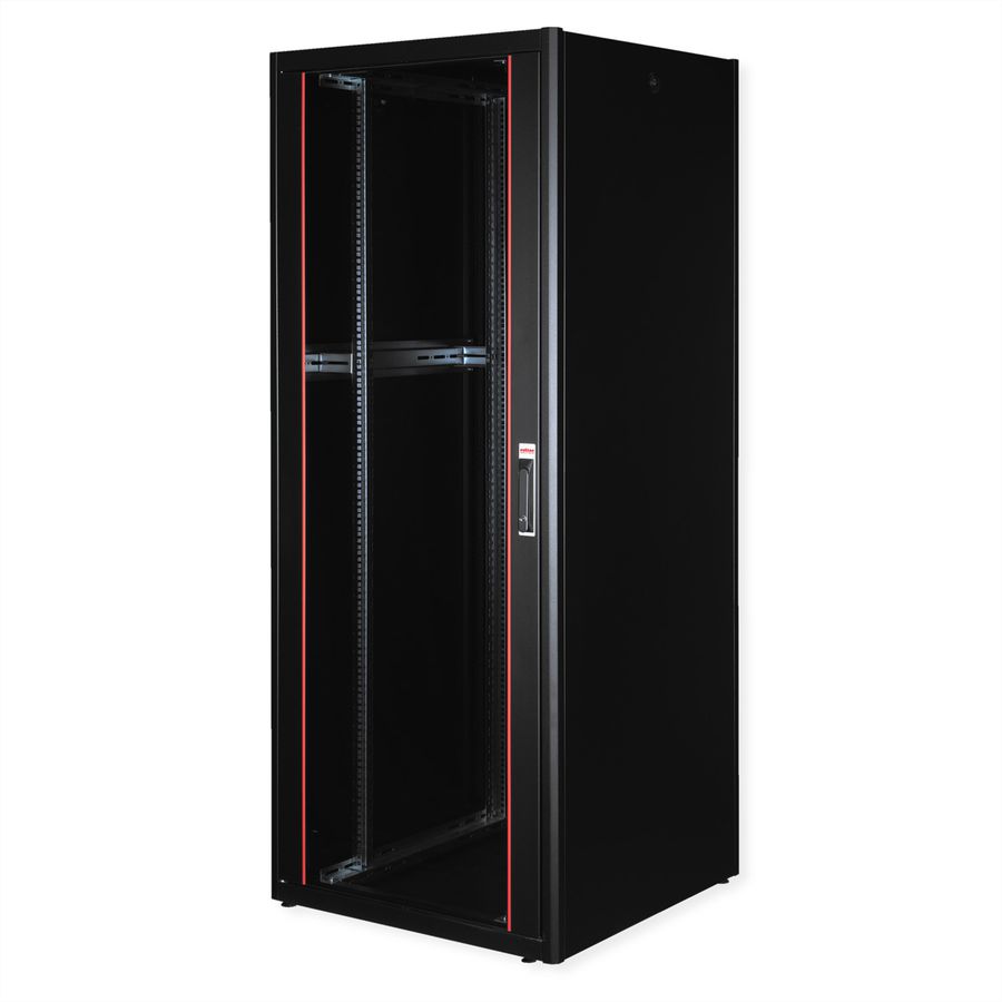 ROLINE 19-Zoll Netzwerkschrank Basic 42HE, 800x800 BxT Glastür schwarz