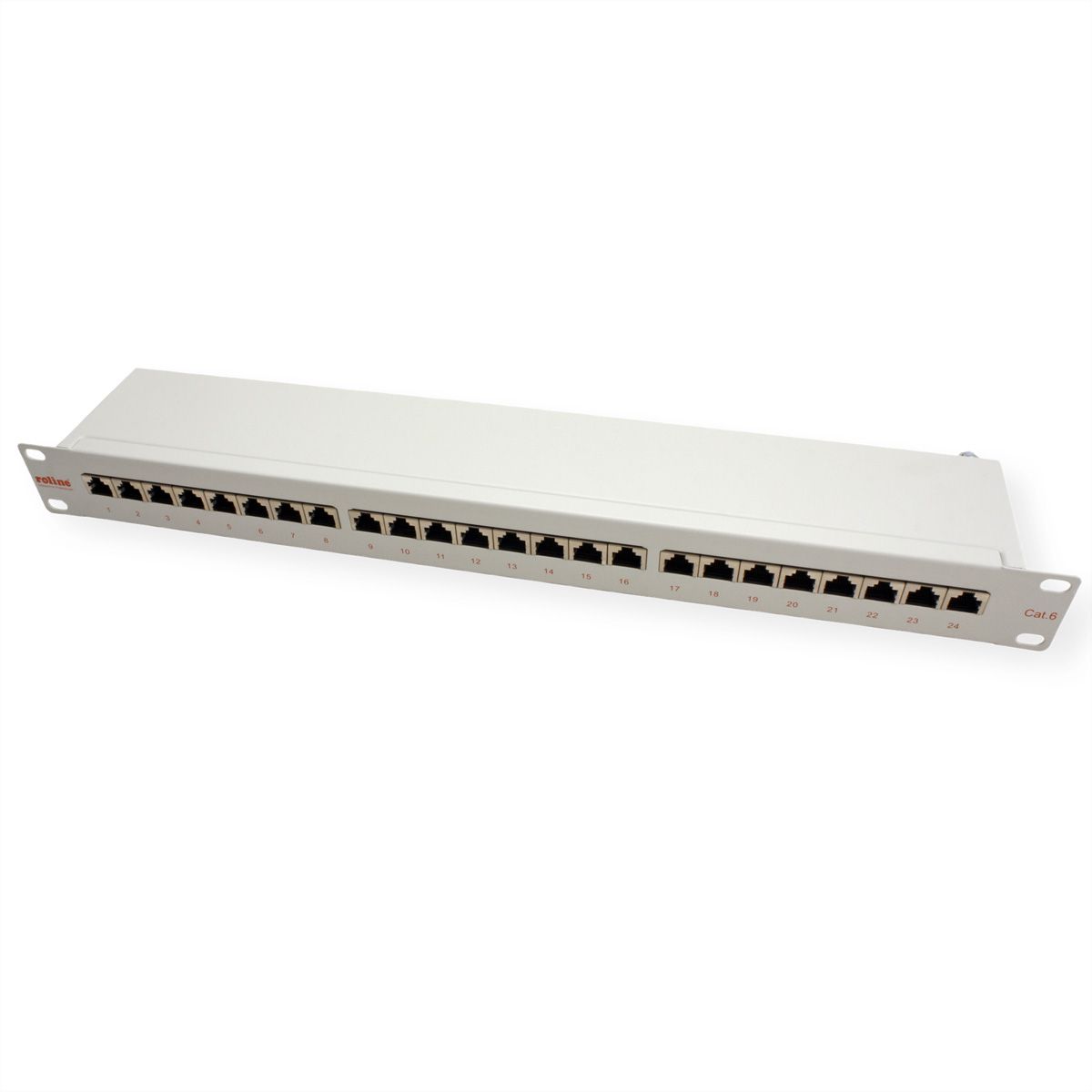 ROLINE Cat.6 (Class E) 19-Zoll-Patchpanel, 24P, geschirmt, grau