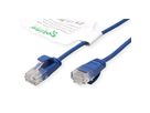 ROLINE GREEN UTP Patchkabel Kat.6A (Class EA), LSOH, slim, blau, 0,15 m