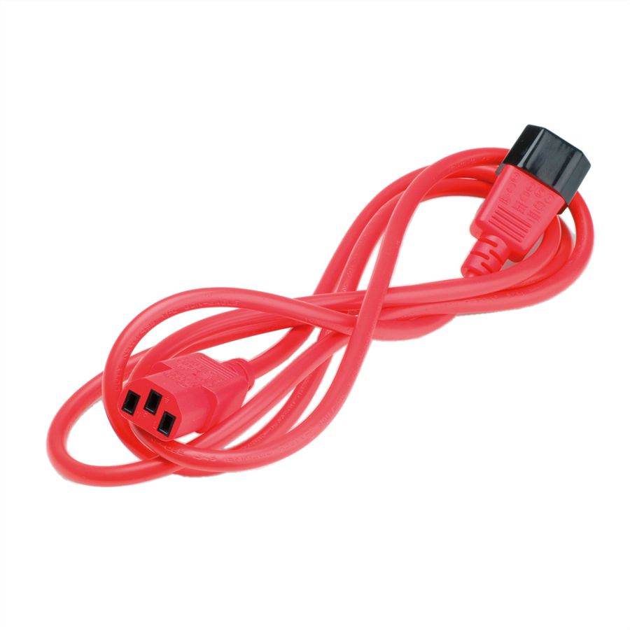 ROLINE Apparate-Verbindungskabel, IEC 320 C14 - C13, rot, 3 m