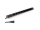 ROLINE 19-Zoll-Steckdosenleiste 8fach + C14-Stecker, silberfarben, 2 m