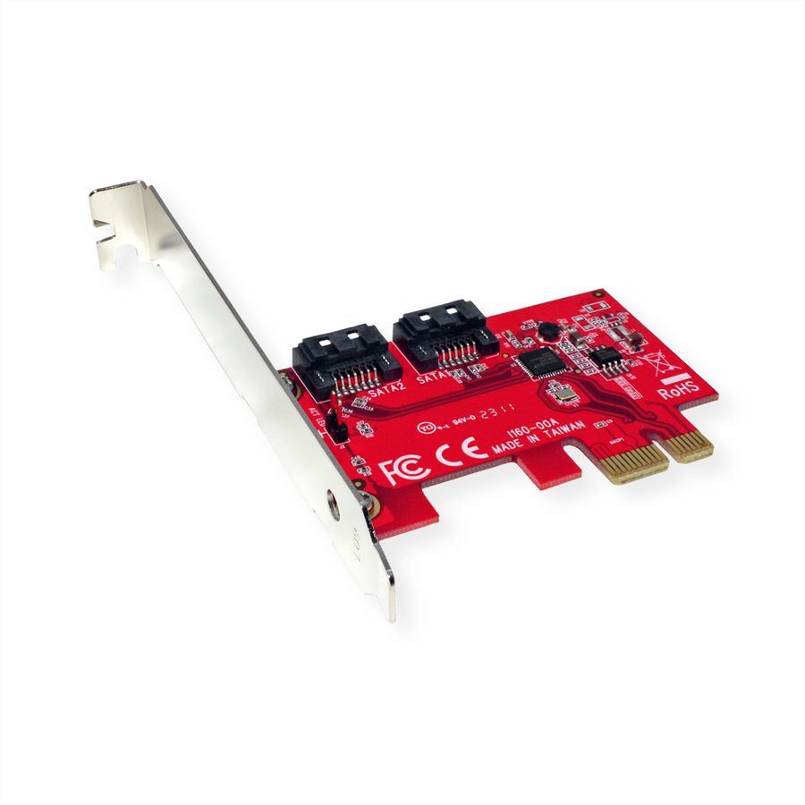 ROLINE Carte PCIe x1 SATA III 6Gbps AHCI 2 ports Low Profile Host Adaptateur
