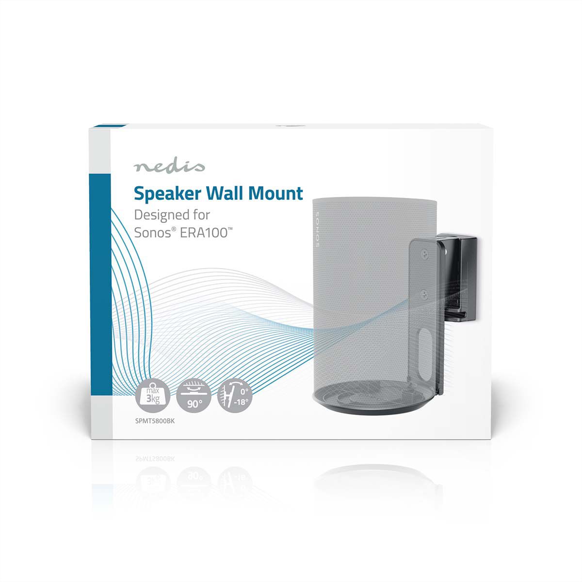 Nedis Lautsprecher-Wandhalterung für Sonos Era100 schwarz, Wand, 3 kg, neig- und drehbar