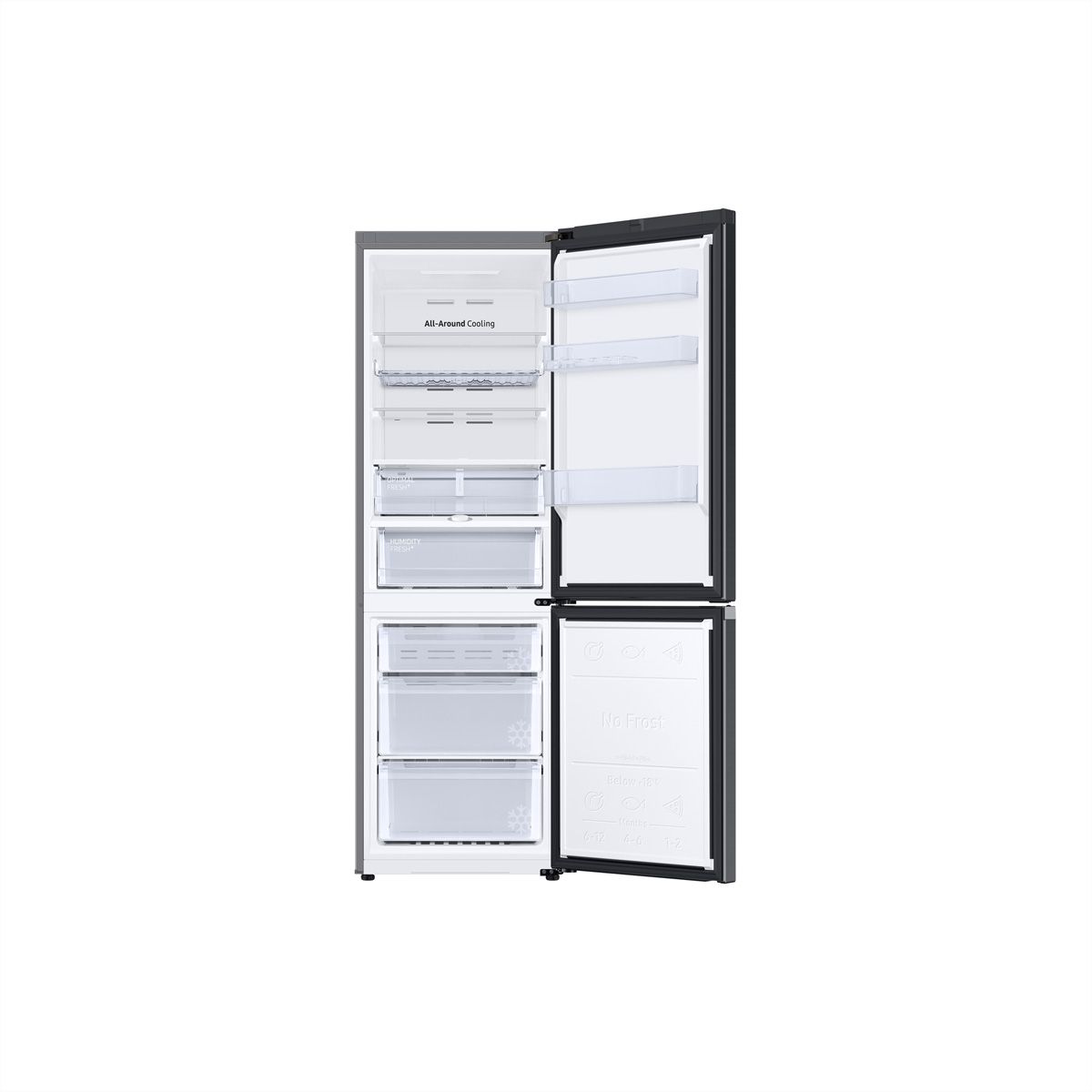 Samsung Kühl-Gefrierkombination RB7300 , 344l, C, WiFi, Anthrazit mit Griffmulde
