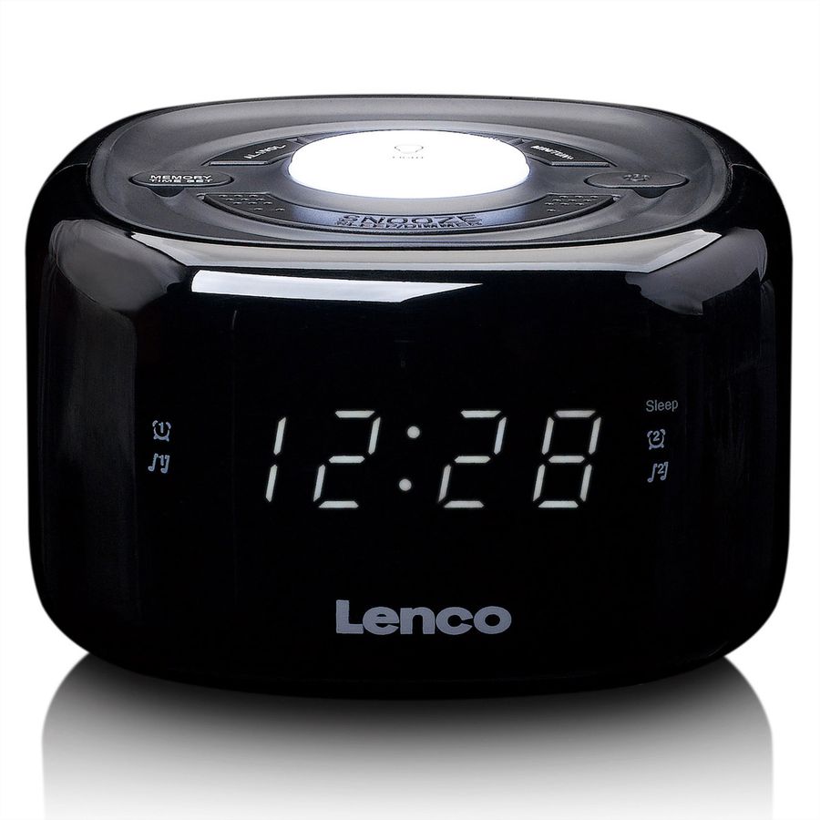 Lenco Radiowecker, CR-12BK, schwarz, FM Radio, mit Nachtlicht
