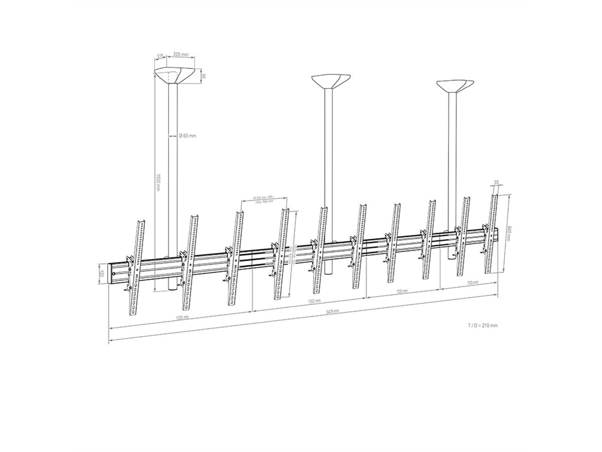 Hagor Deckenhalterung CPS D5P 46-65"