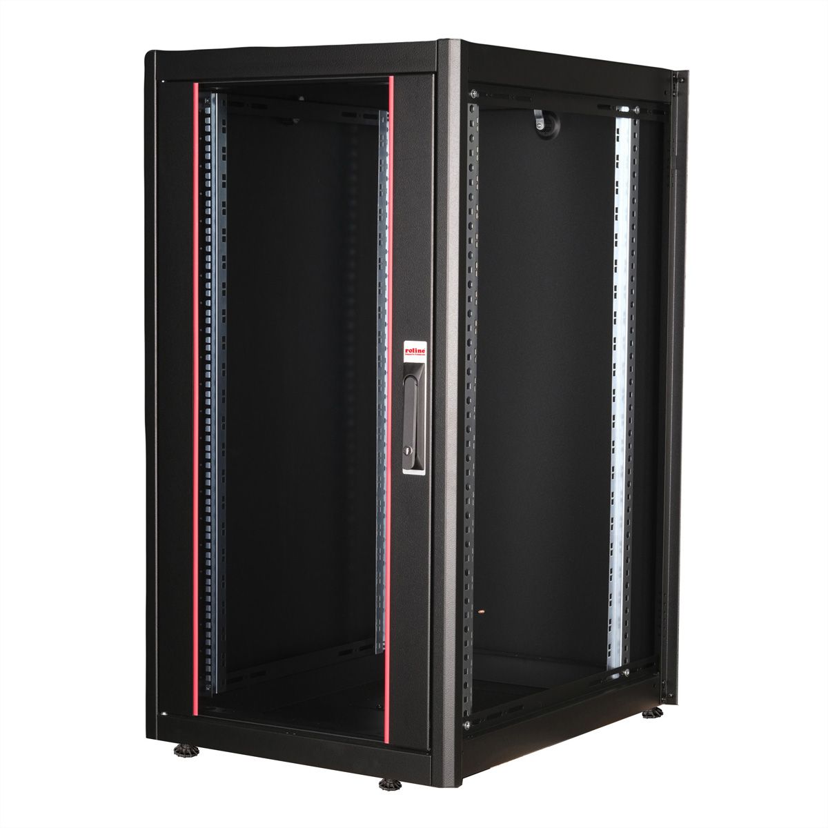 ROLINE 19-Zoll Netzwerkschrank Basic 22 HE, 600x800 BxT Glastür schwarz