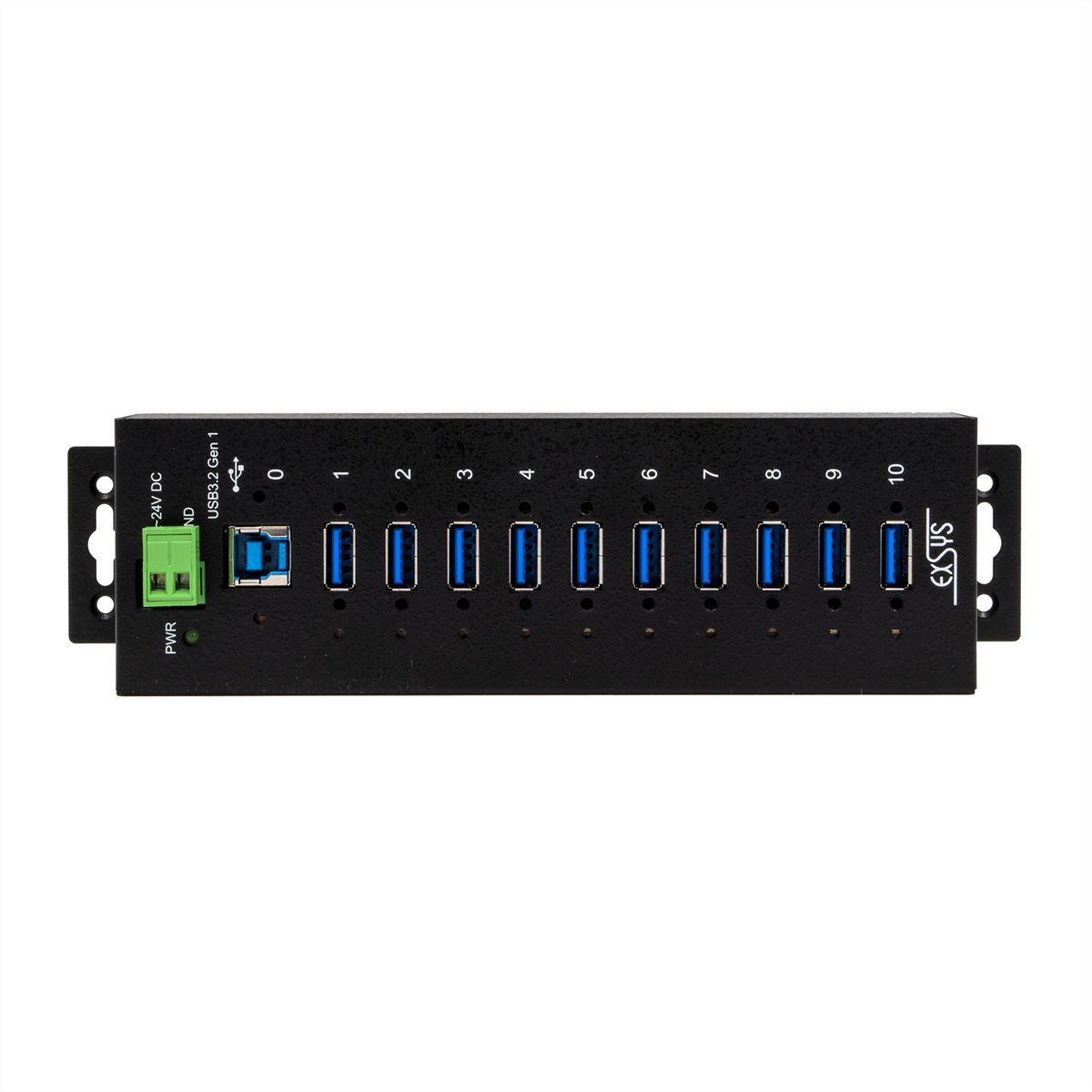 EXSYS EX-1510HMVS Hub métallique USB 3.2 Gen1 à 10 ports, protection de surtension 15KV ESD