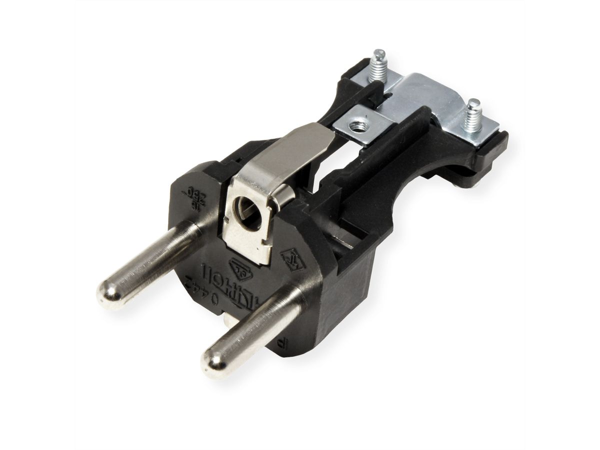 BACHMANN Vollgummi Stecker, deutsch-franz. System, IP44, schwarz