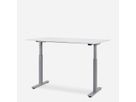 WRK21 Bureau Smart 160 x 80 cm, Hauteur réglable, Blanc uni / Gris