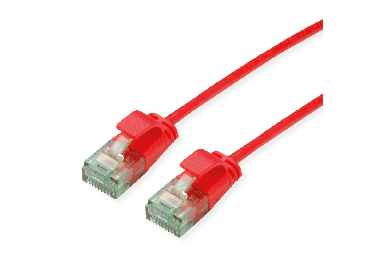 ROLINE RM Cordon Data Center UTP Cat.6A (Classe EA), slim, rouge, 3 m