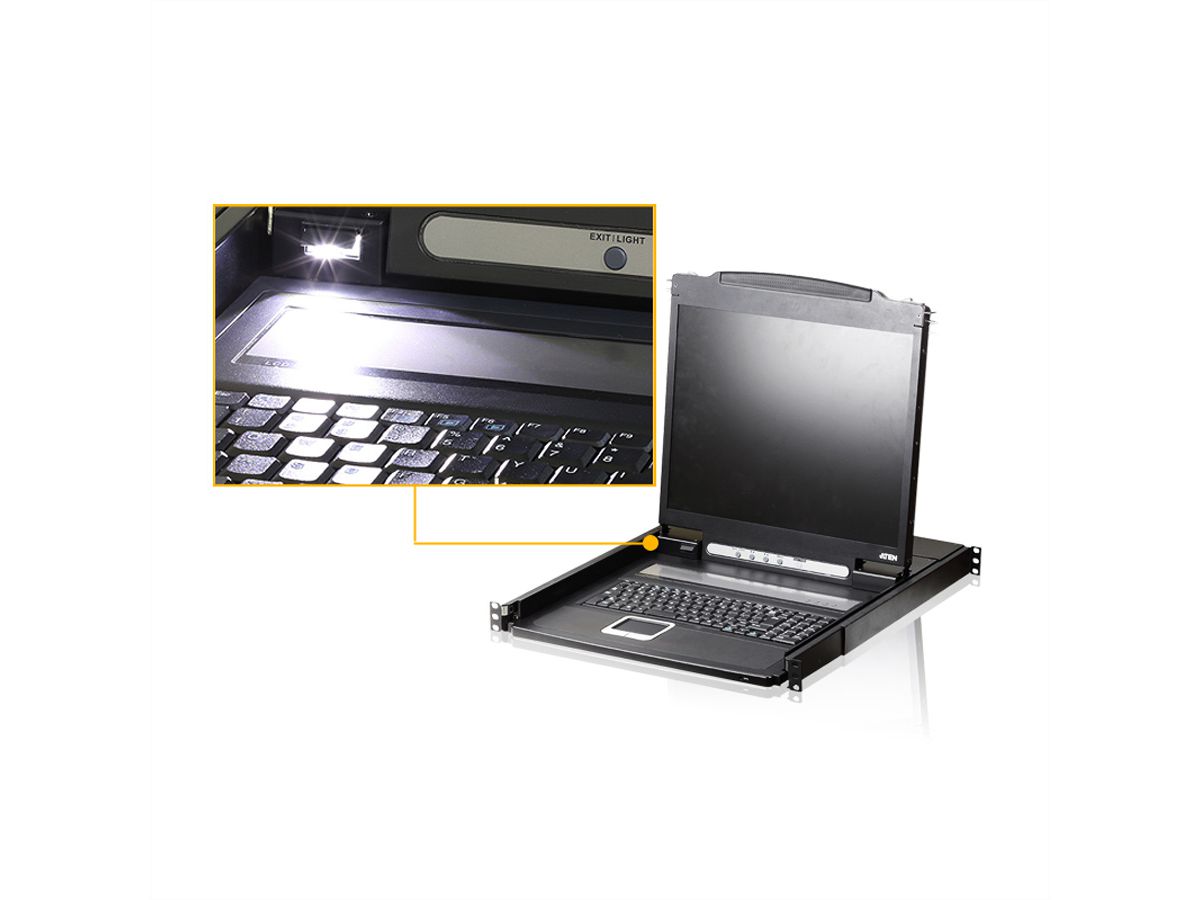 ATEN CL1000N KVM-Konsole, 19" LCD, VGA, PS/2, CH-Layout