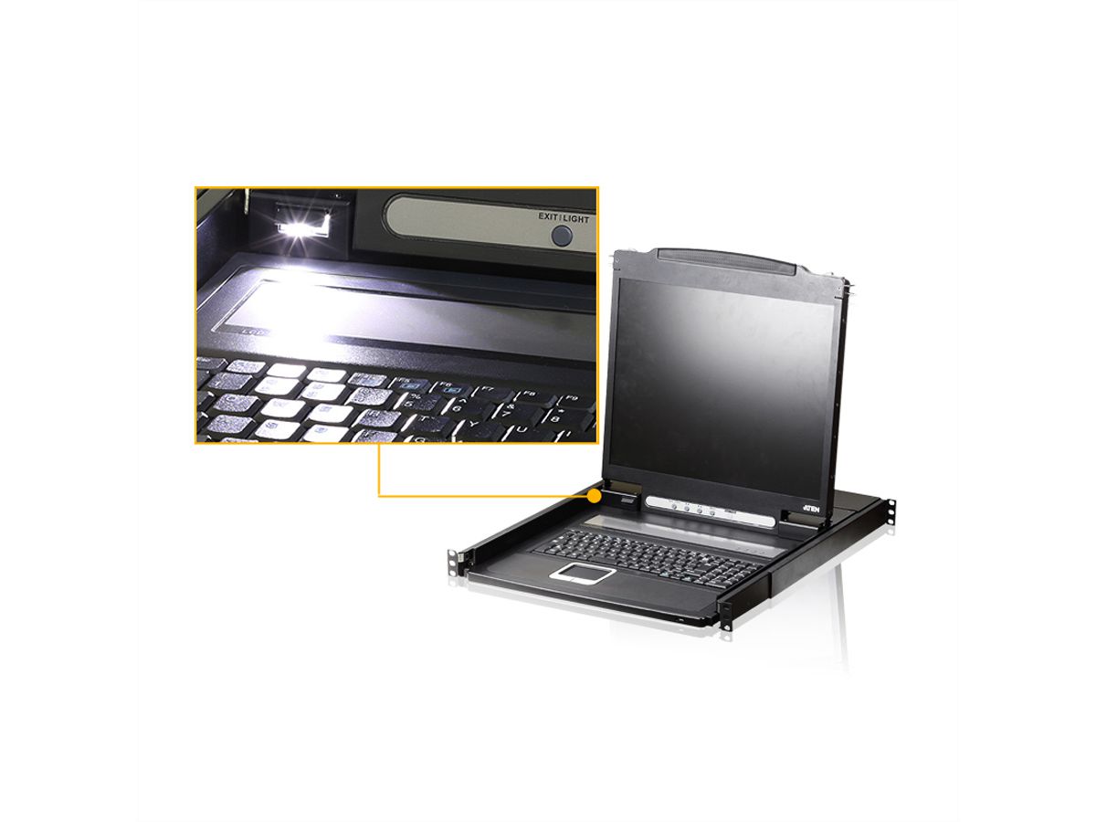 ATEN CL1000N Console KVM, LCD 19", VGA, PS/2, clavier GB