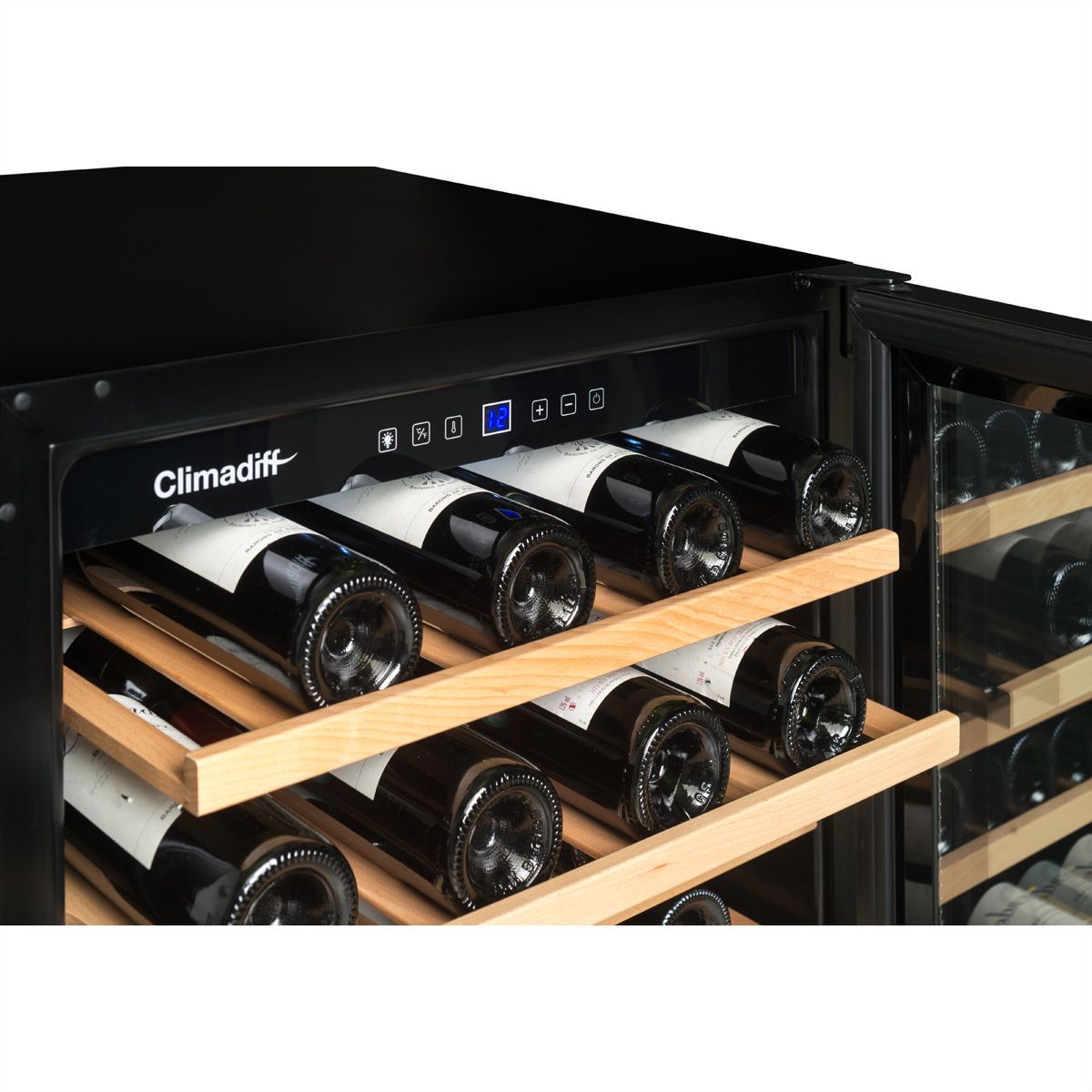 Climadiff Armoire à vin CBU51S2B, encastrable, 1 zone, 51 bouteilles