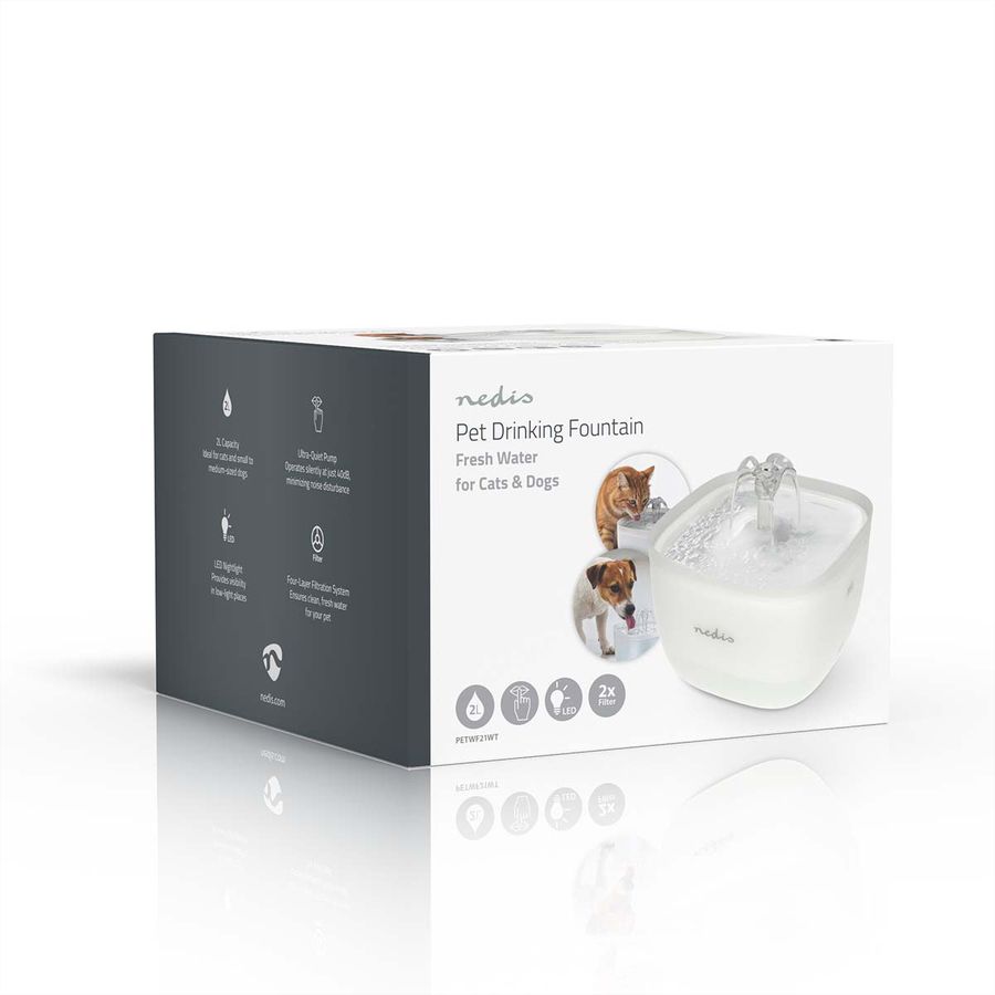 Fontaine à eau pour animaux Nedis 2 l, blanc