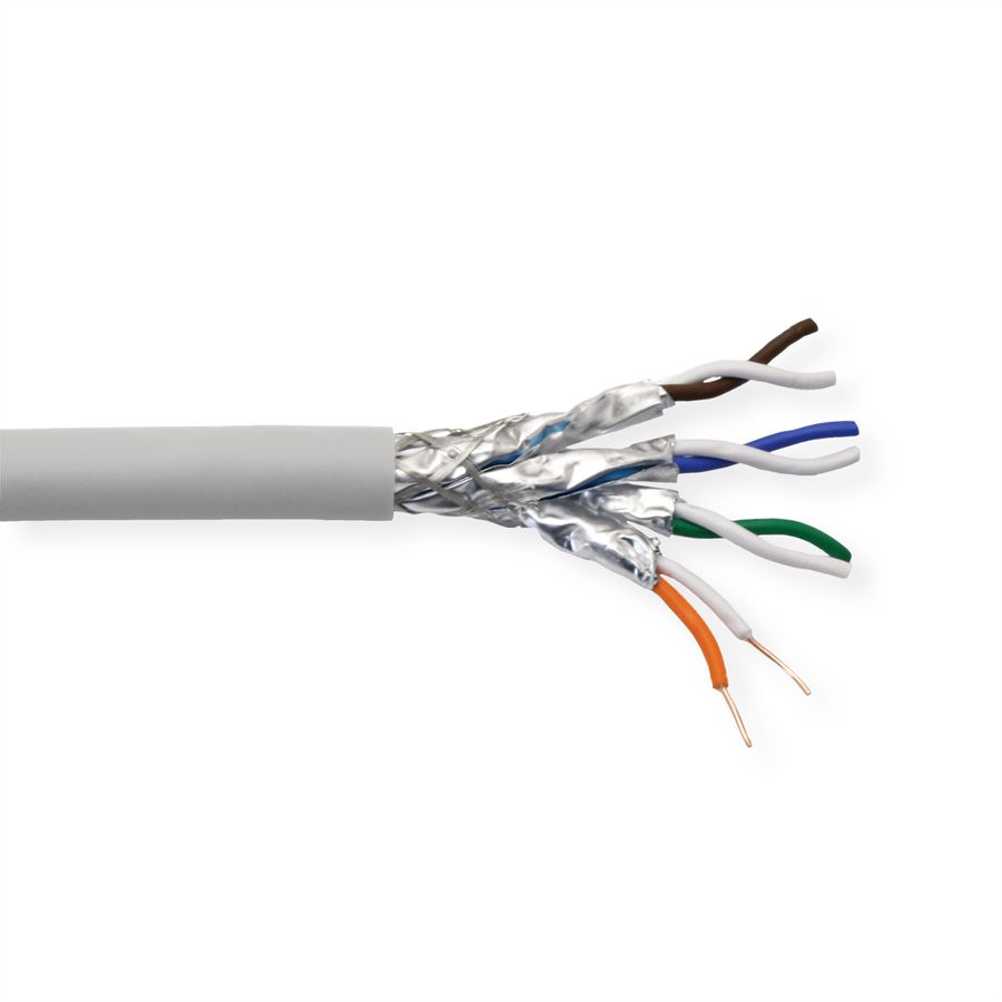 VALUE Câble Cat.8 (Classe I) S/FTP (PiMF-) rigide AWG22, LSOH, gris, 100 m