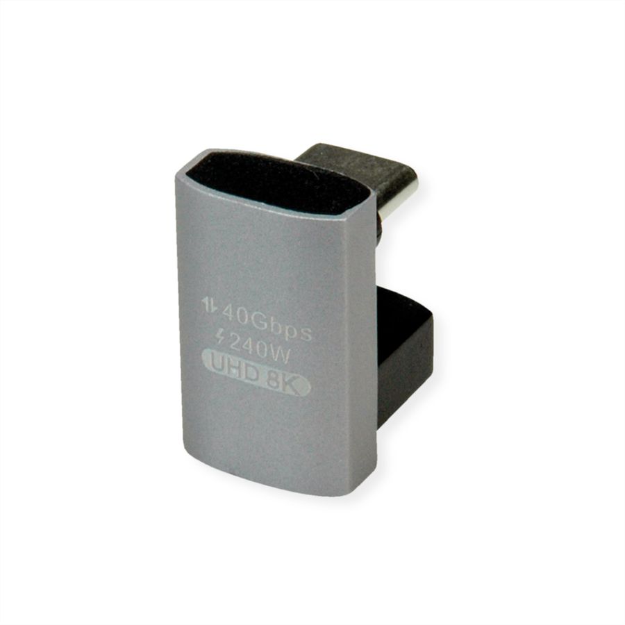 ROLINE Adaptateur USB4 Gen 3x2, Aluminium, 360°, Type C, M/F, argent