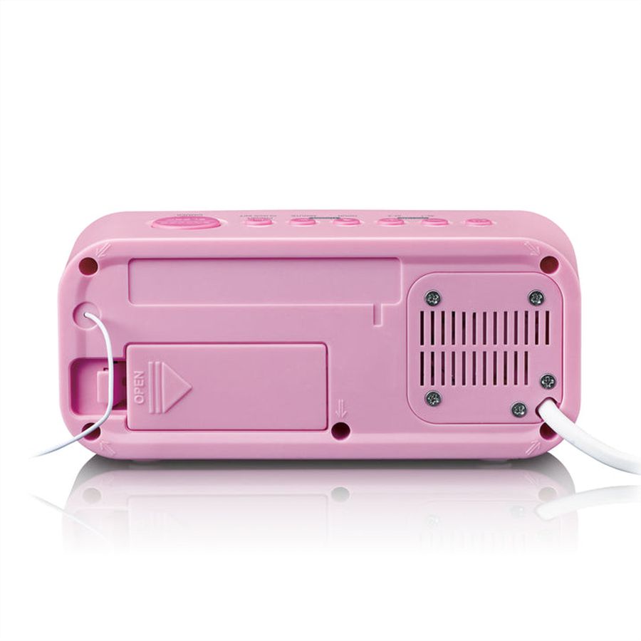 Lenco Radiowecker CR-205 pink, LED-Display, Weckfunktion, Sleeptimer