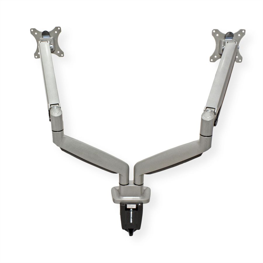 VALUE Bras double LCD, vérin à gaz, 6 articulations, fixation sur bureau