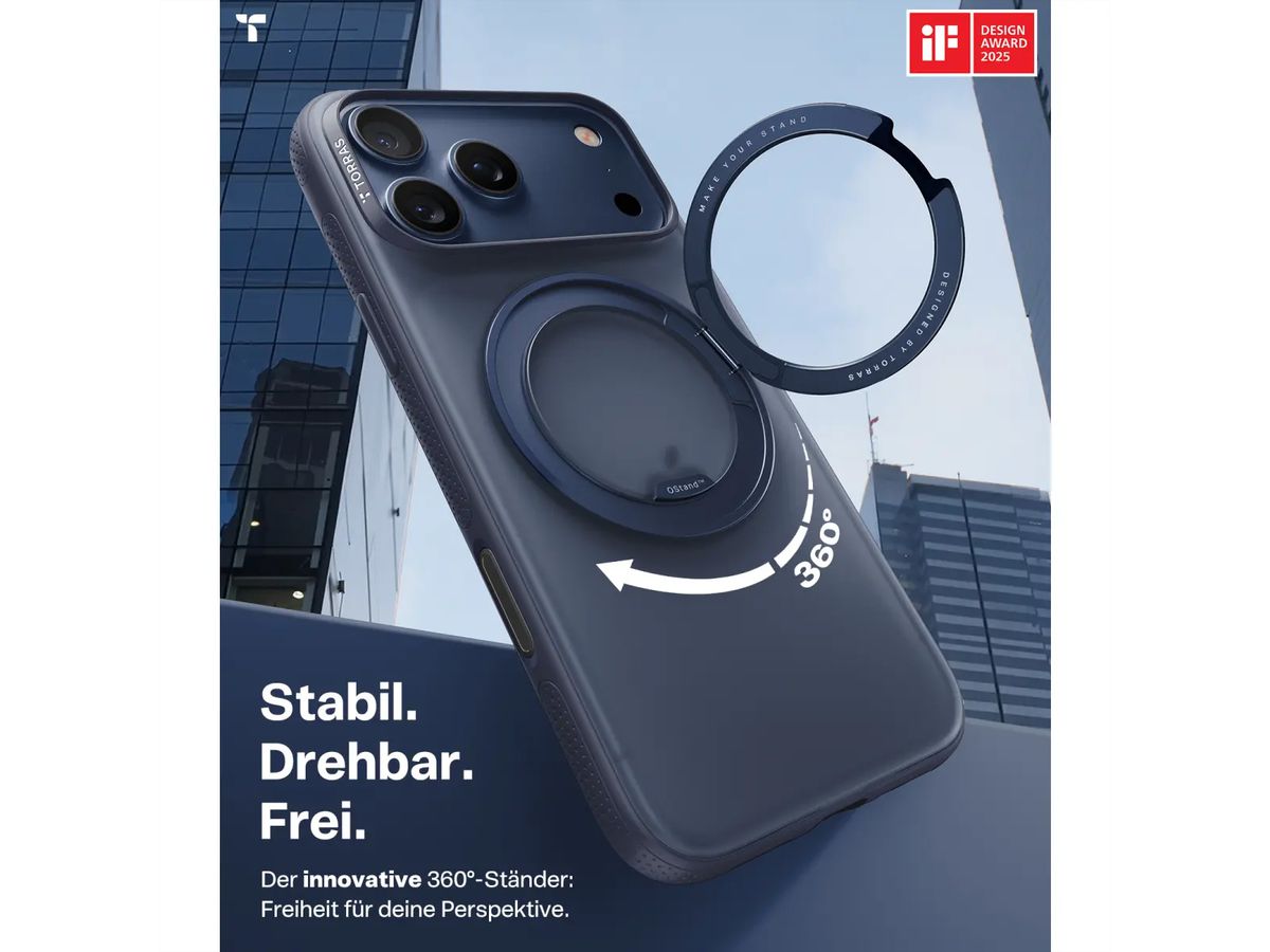 Torras Ostand R Fitness Schutzhülle, iPhone 17 Pro Max, MagSafe, schwarz