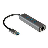 ROLINE Convertisseur USB-A - Gigabit Ethernet + Hub