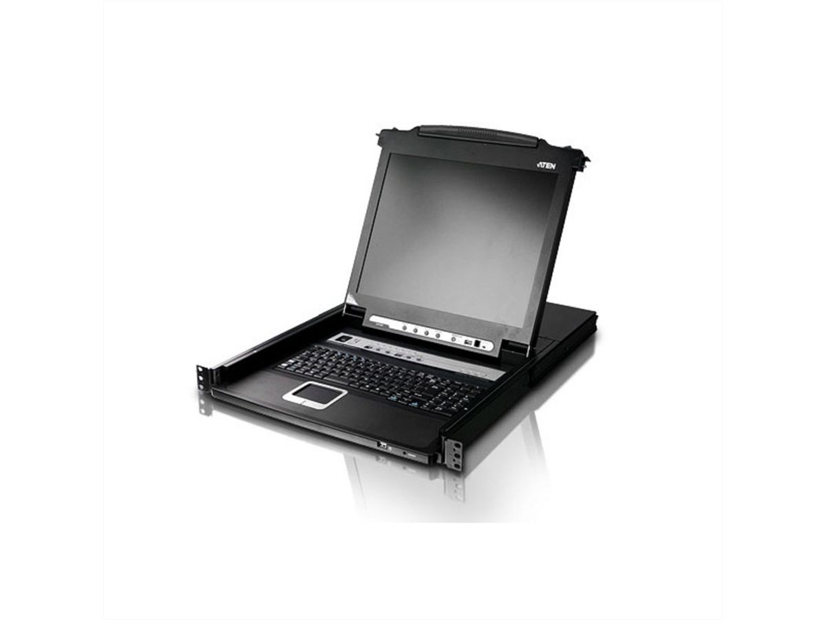 ATEN CL5708M 43cm LCD KVM Switch, USB-PS/2,VGA, 8 Port, DE-Layout