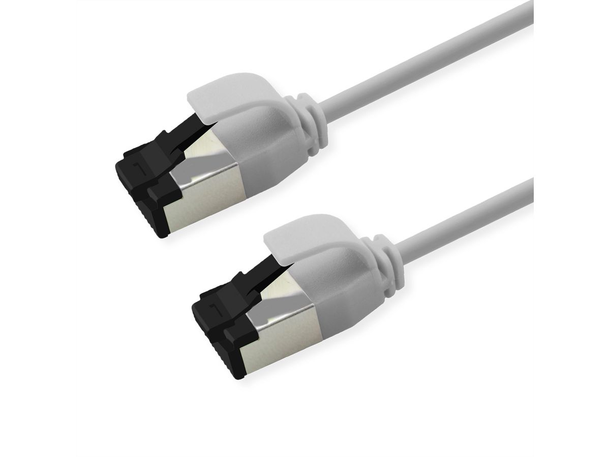 ROLINE Cordon Cat.8 (Classe I) S/FTP (PiMF) fils tressés, Slim, LSOH, blanc, 0,5 m