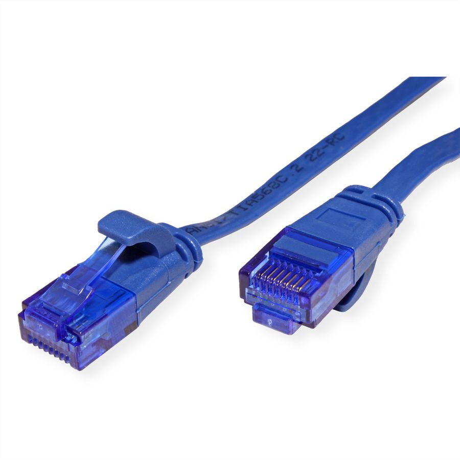 VALUE Patchkabel Cat.6A (Class EA) UTP, extra-flach, blau, 2 m