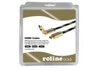 ROLINE GOLD Câble HDMI High Speed avec Ethernet, connecteur pivotable, Retail Blister, 2 m