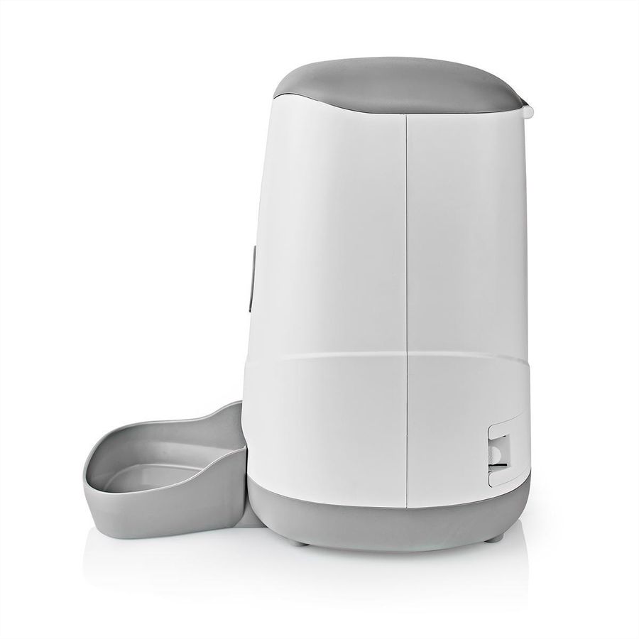 Distributeur de nourriture Nedis SmartLife Wi-Fi 3,7 l pour chiens et chats, Android™ / IOS, Blanc, Gris