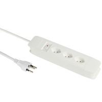 Schönenberger Prise multiple Principio, 3x T13, 5.0m, interrupteur, blanc