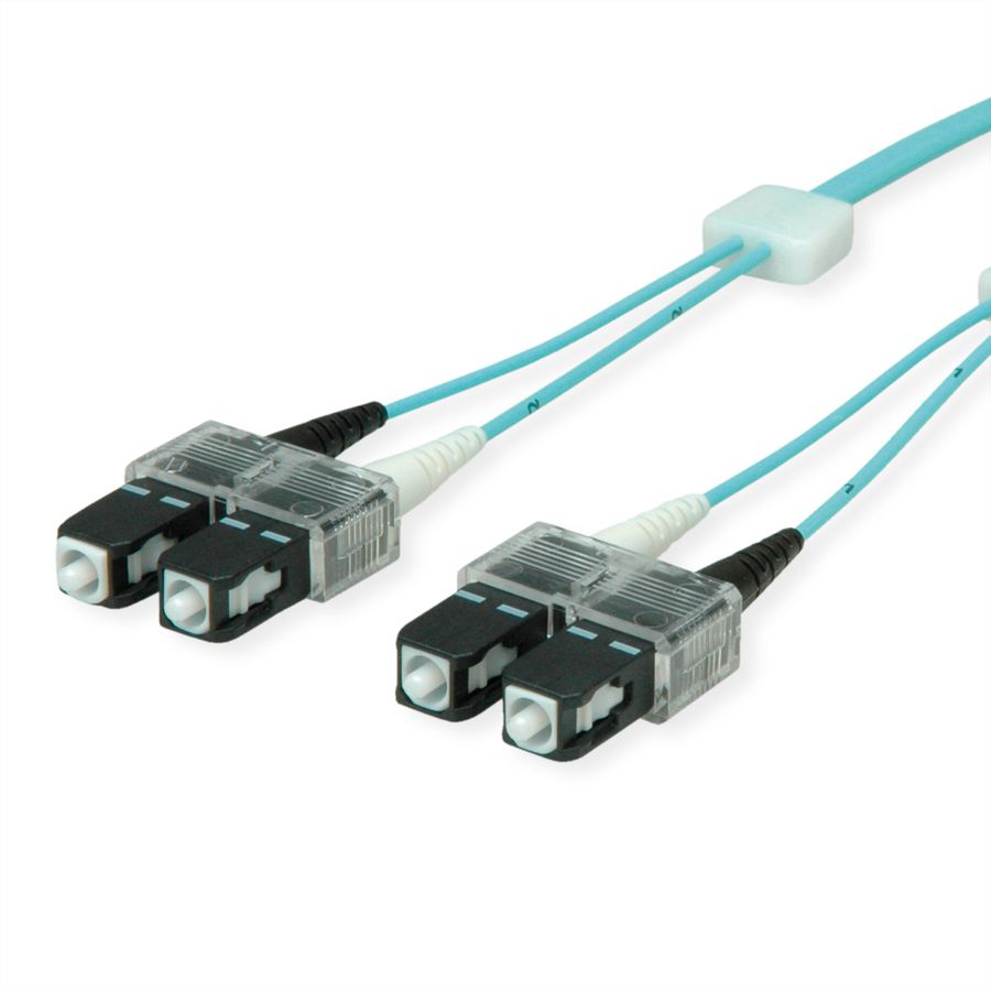 EasyLan Câble FO duplex 50/125µm OM3, SC/SC, turquoise, 2 m