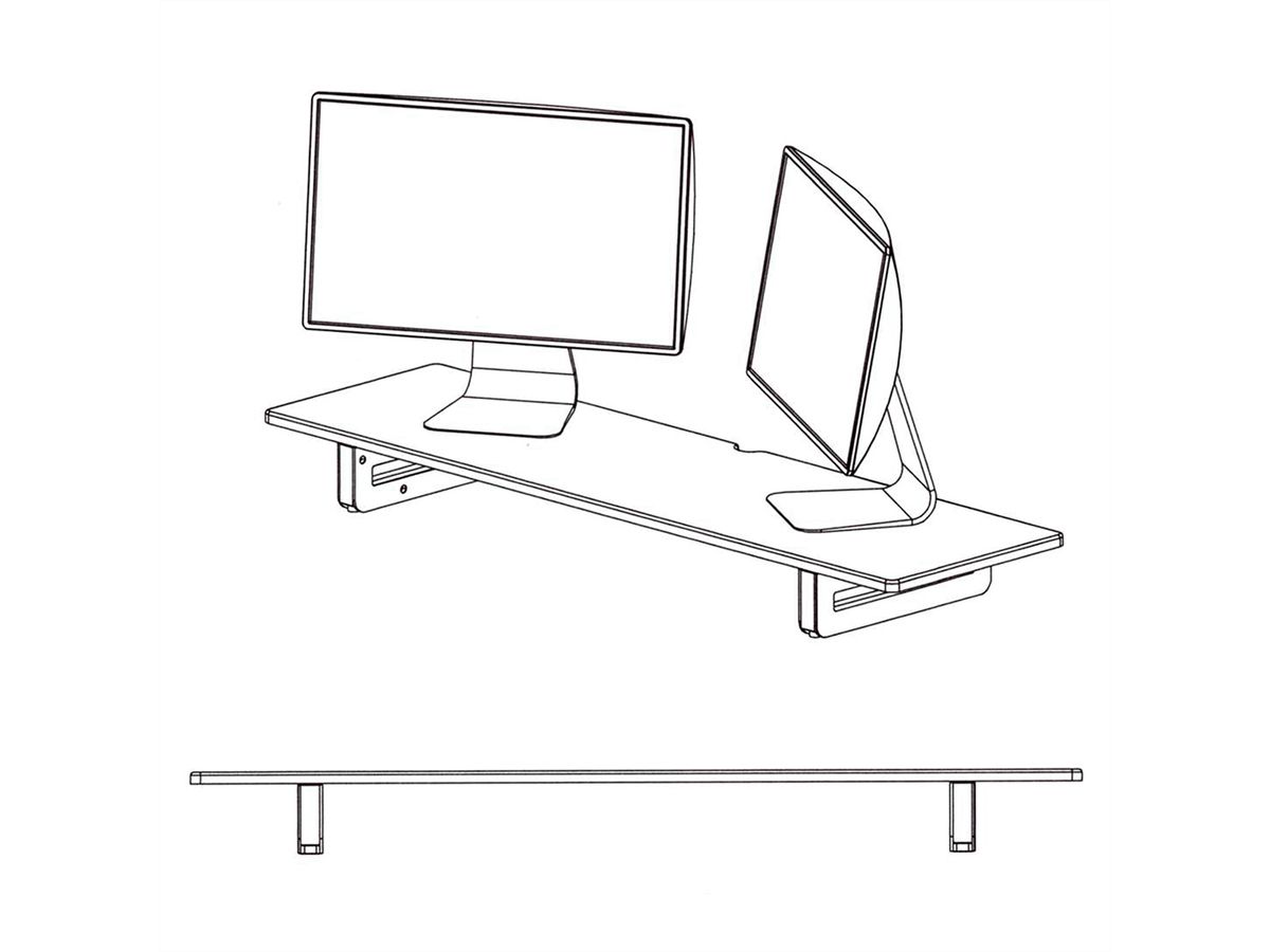 VALUE Monitor-/Laptop-Ständer, höhenverstellbar, extra-breit, bis 20 kg