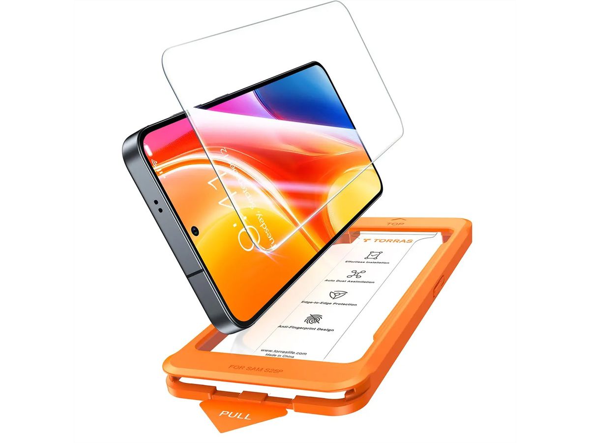 Torras Install Master protection d'écran, Galaxy S25, transparent