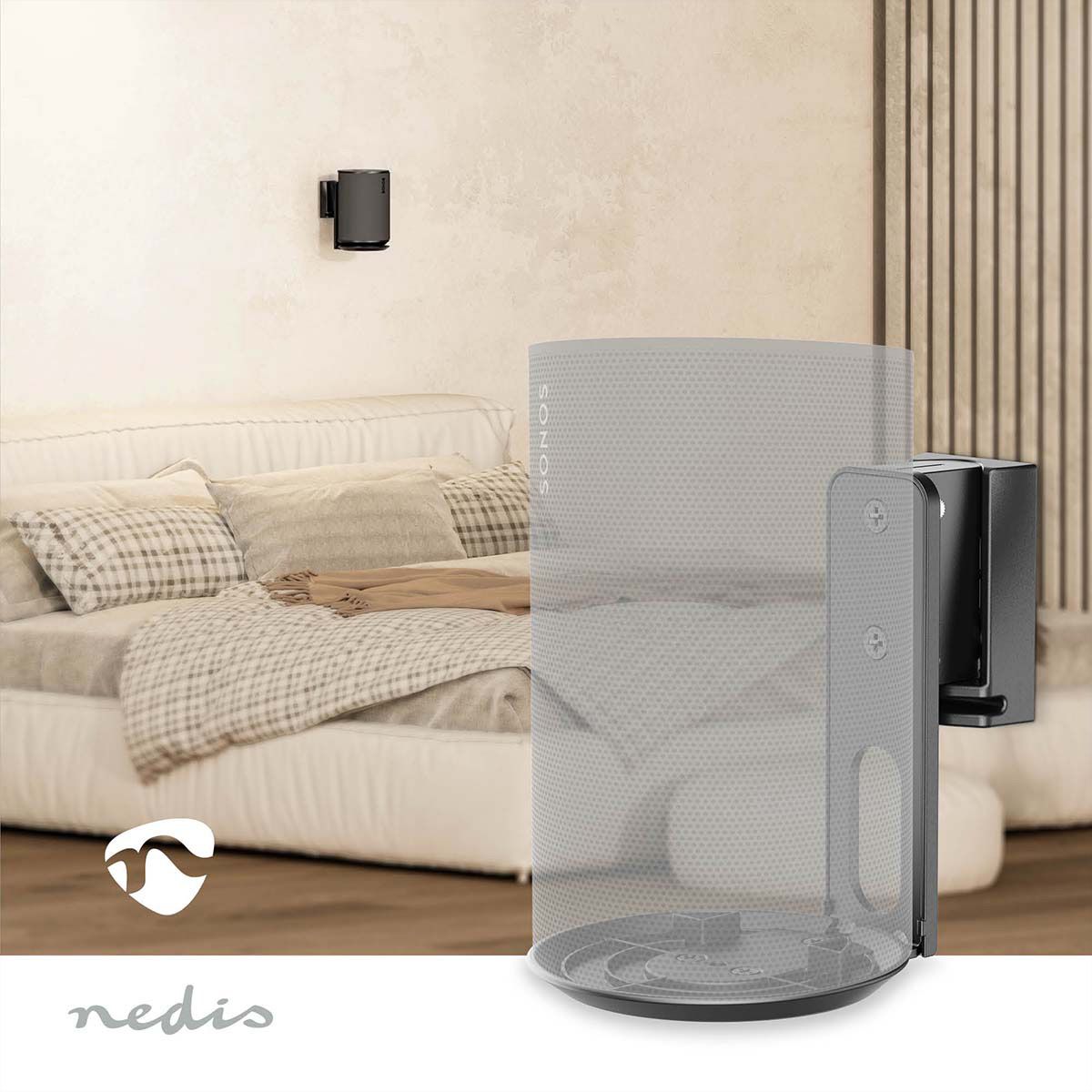 Nedis Lautsprecher-Wandhalterung für Sonos Era100 schwarz, Wand, 3 kg, neig- und drehbar