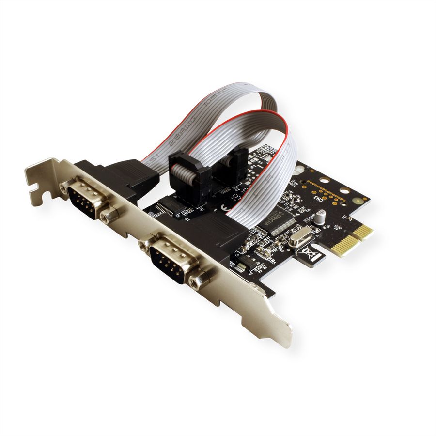 VALUE PCI-Express-Karte, Seriell RS232, D-Sub 9, 2 Ports