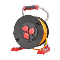 BACHMANN Touret de câble professionnel 3xCEE7/3 H07BQ-F 3G 2,5mm² 1xUSB 40,0m, Mesure par phase, mesure différentielle