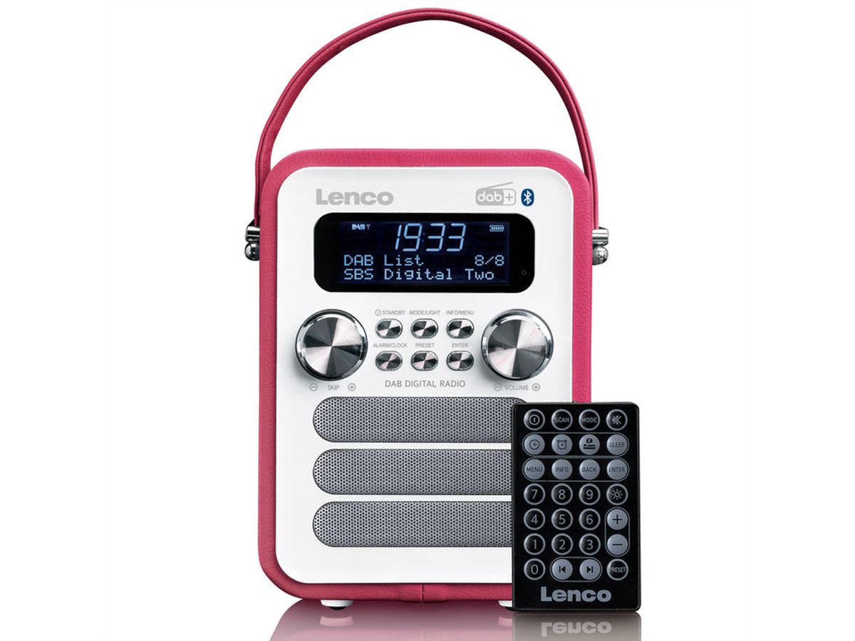Lenco Radio DAB+ PDR-051PKWH, BT, USB, SD, RC, batterie rechargeable