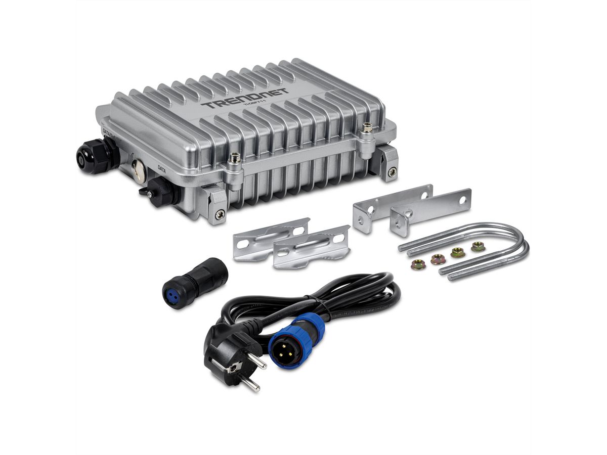 TRENDnet TI-OBF711 Medien Konverter Industrial Outdoor 10G SFP+ zu 10G PoE++