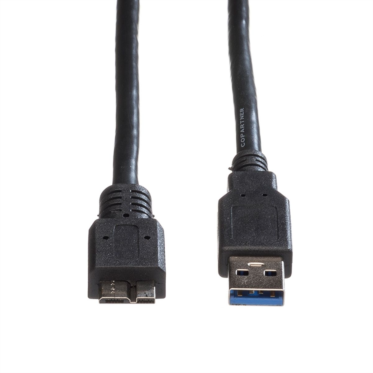 ROLINE USB 3.2 Gen 1 Kabel, A ST - Micro B ST, schwarz, 3 m