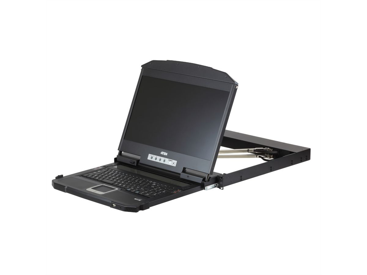 ATEN CL3800NW KVM-Konsole USB HDMI DVI VGA Dual Rail, UK-Layout
