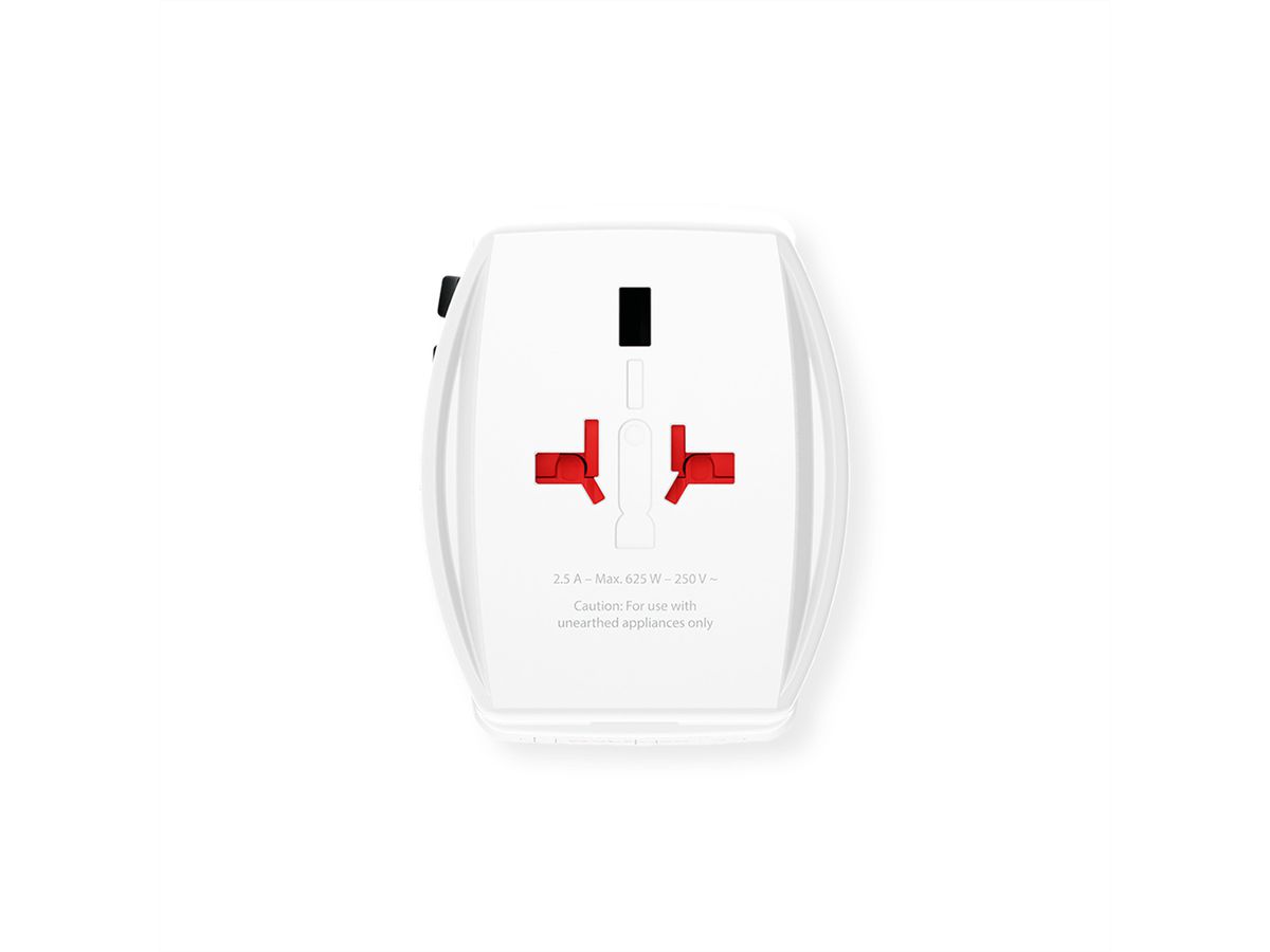 Skross MUV USB A/C 65PD Reiseadapter mit USB-C Kabel, Weltweit