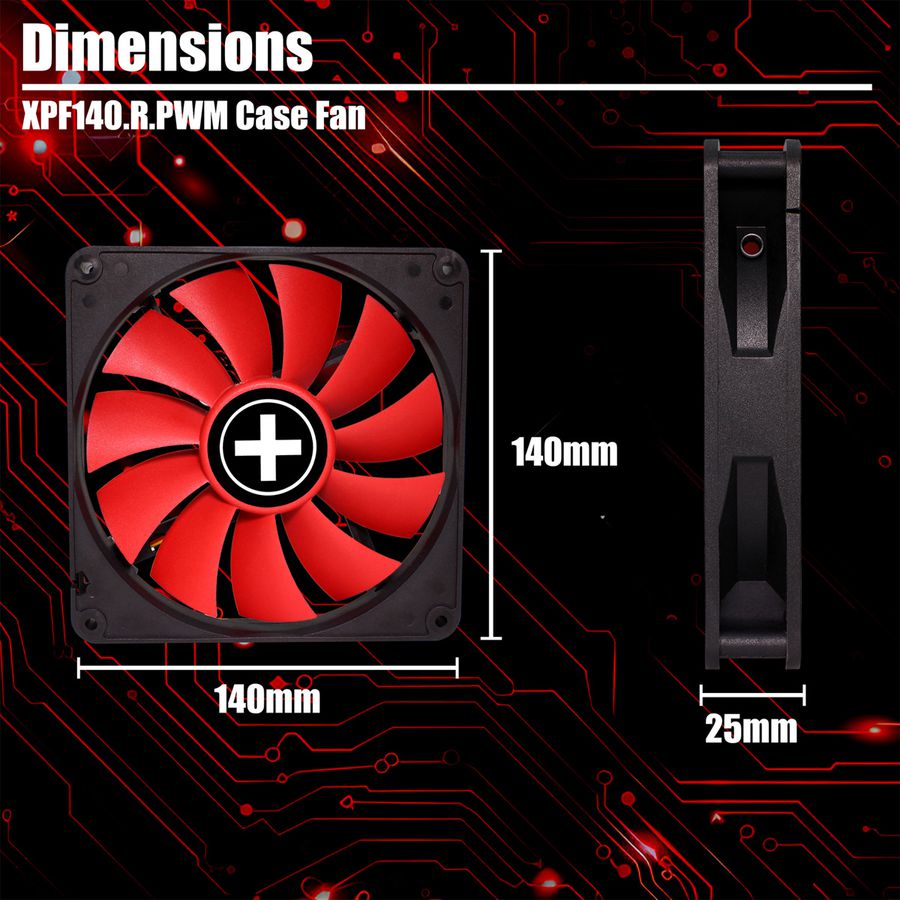 Xilence XPF140.R.PWM 140mm PWM Ventilateur de boîtier, 4PIN