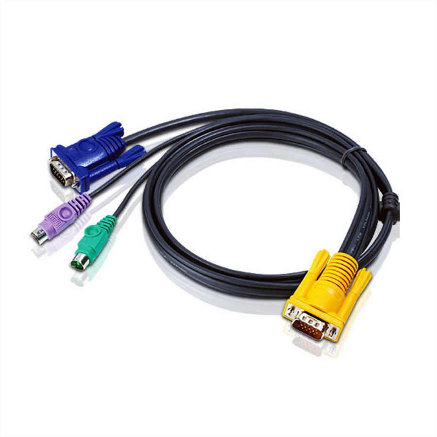 ATEN 2L-5203P Câble KVM VGA PS/2, noir, 3 m