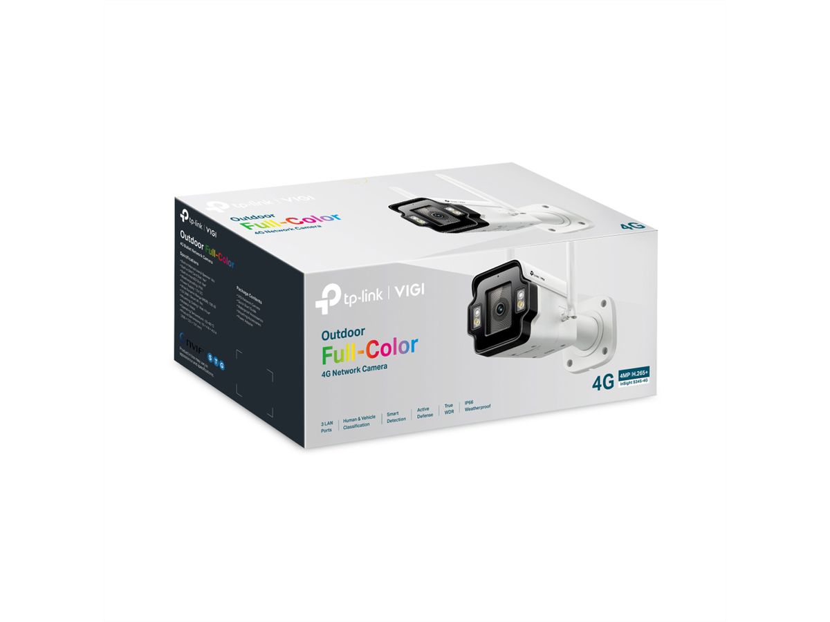 TP-Link InSight S345-4G(4mm) Bullet-Caméra 4 MP, 80.4°, IR-LED 50m, LTE