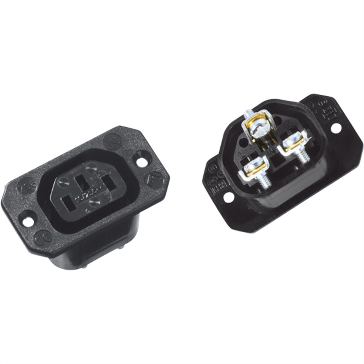 BACHMANN Kaltgerätedose IEC320 C13, mit Schraubanschlüssen schwarz