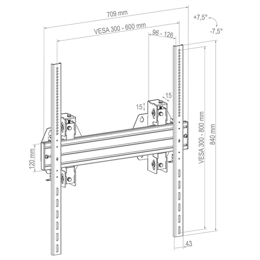 Hagor WH Synchron HD 65-98" Portrait, VESA max. 600x800, max. 150kg