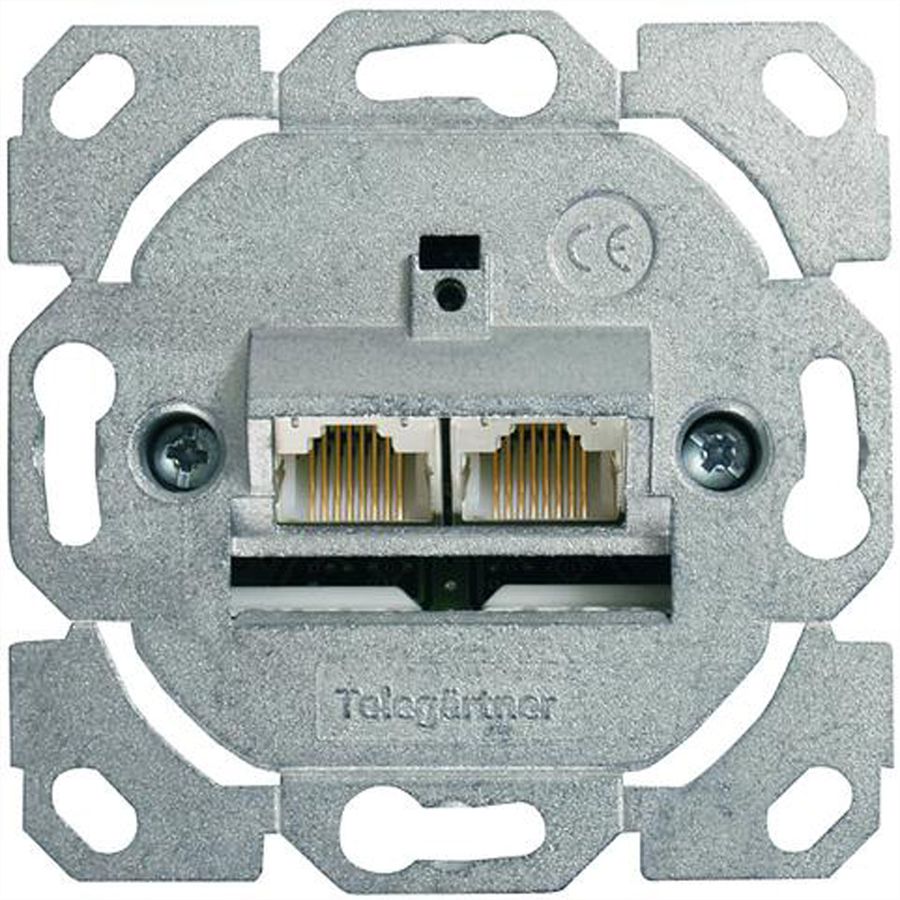 TELEGÄRTNER Embase double AMJ45 sans plaque centrale, Cat.6A (Classe EA), (A+C)