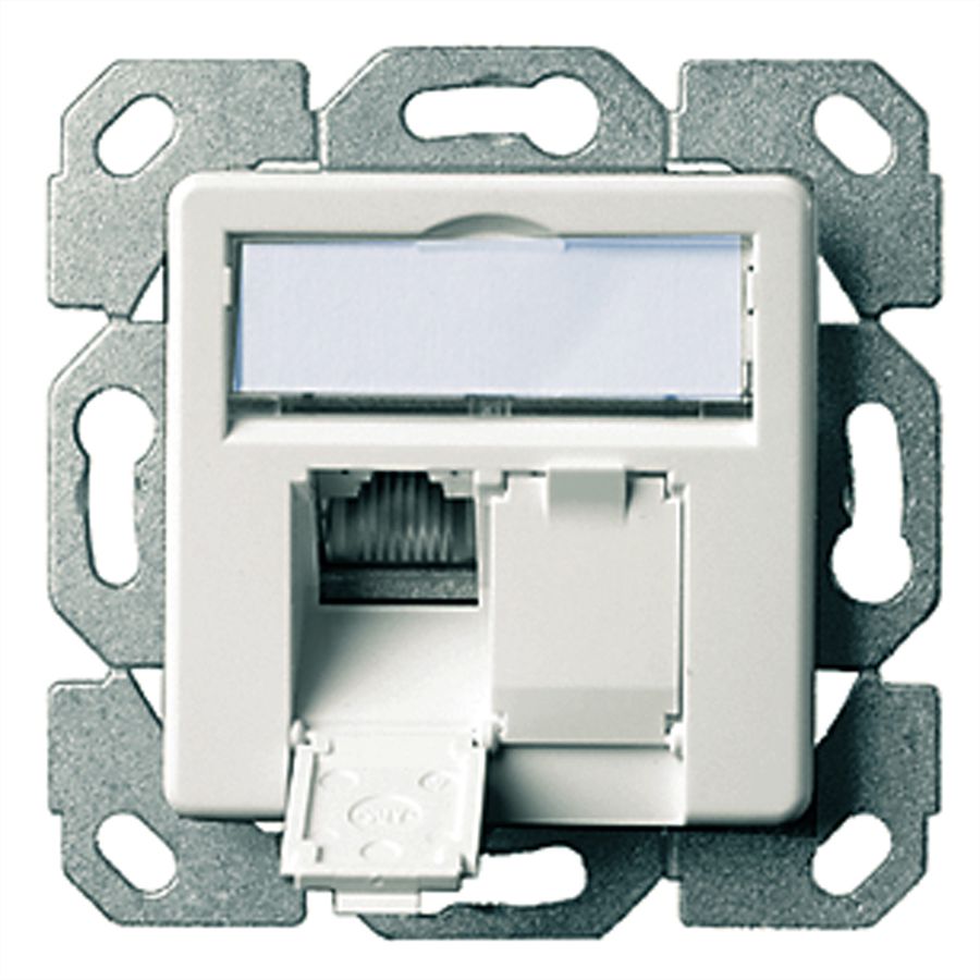 TELEGÄRTNER Embase AMJ45 2x RJ45 Cat.5e (Classe D) blanc alpin, (A+B+C)
